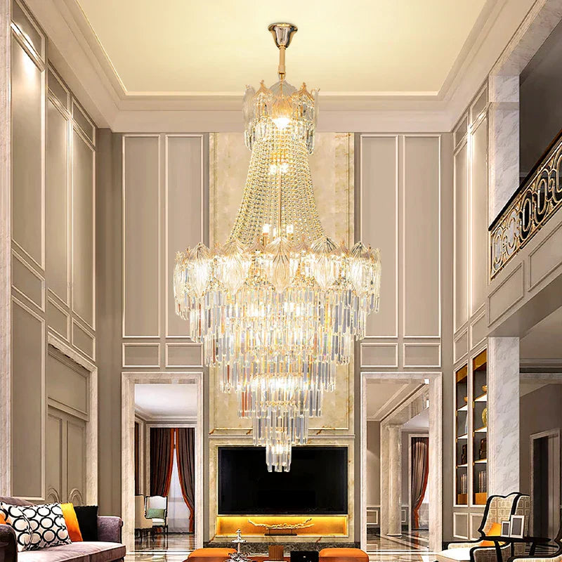 DecorBites™ Elegant Simple Staircase Chandelier LED Livingroom Villa Creative Hotel Lighting