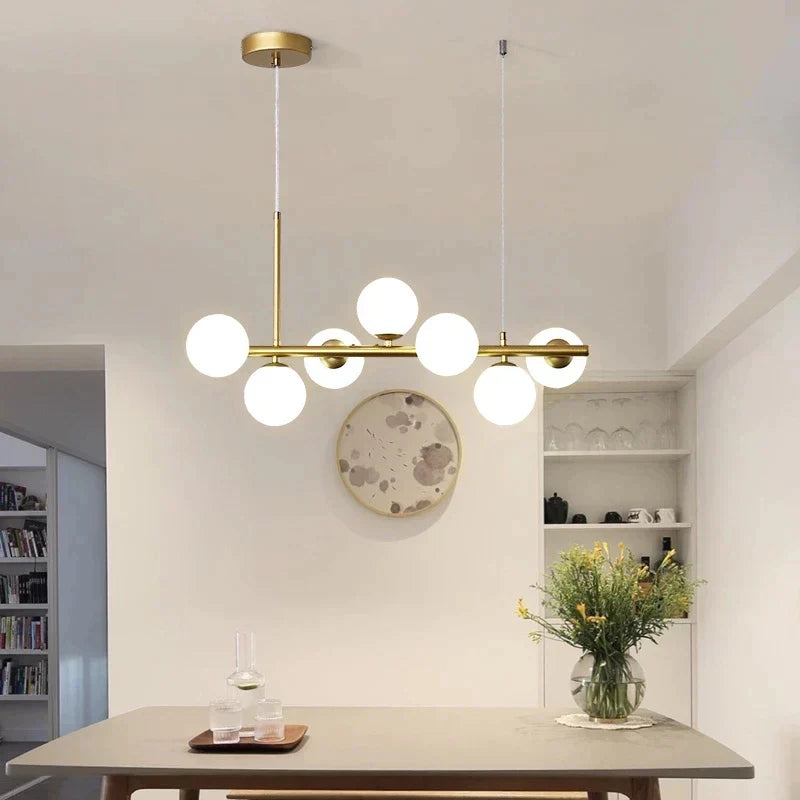 DecorBites™ Gold Glass Ball LED Pendant Light, 11 Heads, Nordic Modern Design