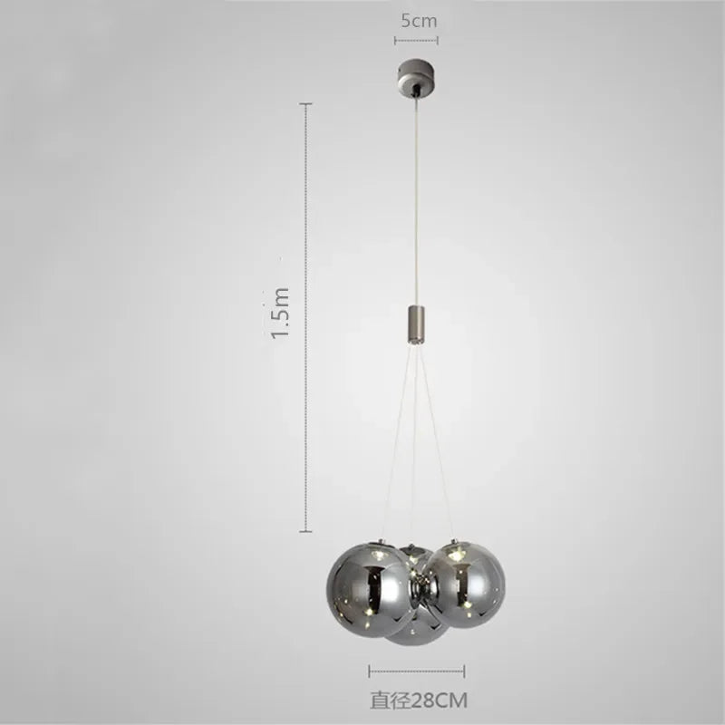 DecorBites™ Glass Ball LED Pendant Light Fixture for Home Decor and Lighting in Various Rooms