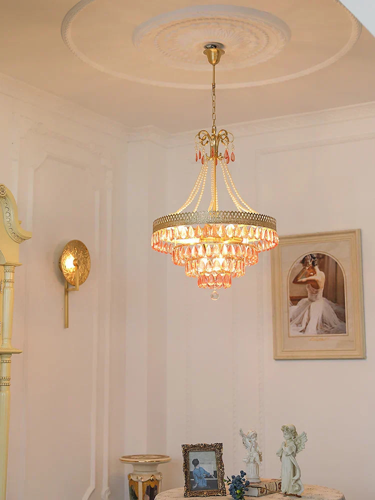 DecorBites™ Crystal Water Drop LED Ceiling Chandelier for Foyer and Entry Way