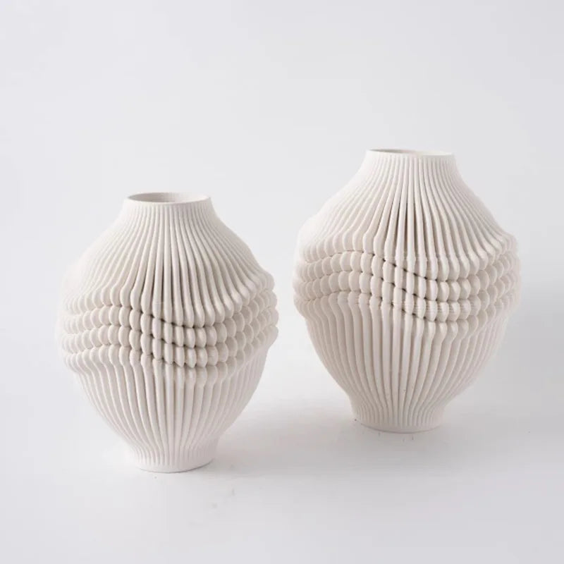 DecorBites™ Geometric Folding Ceramic Flower Vase Home Decor Handicrafts