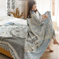 DecorBites™ Cotton Gauze Summer Blanket, Soft Breathable Single Double Bed Nap Blanket