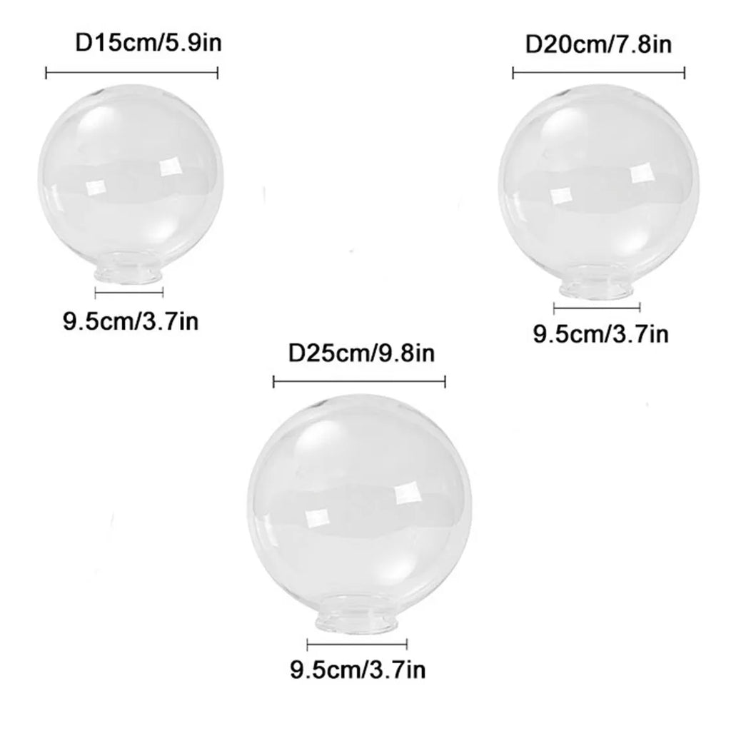 DecorBites™ Acrylic Round Globe Lamp Shade for Outdoor Post Pillar Lawn Lighting