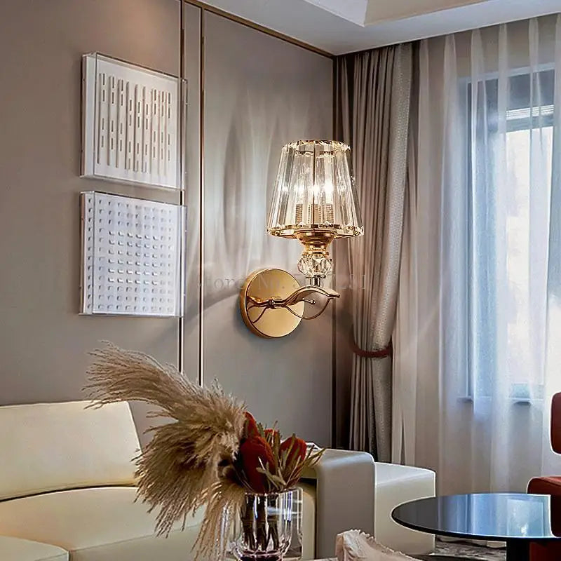 DecorBites™ Crystal Glass Wall Lamp for Bedroom Living Room Staircase