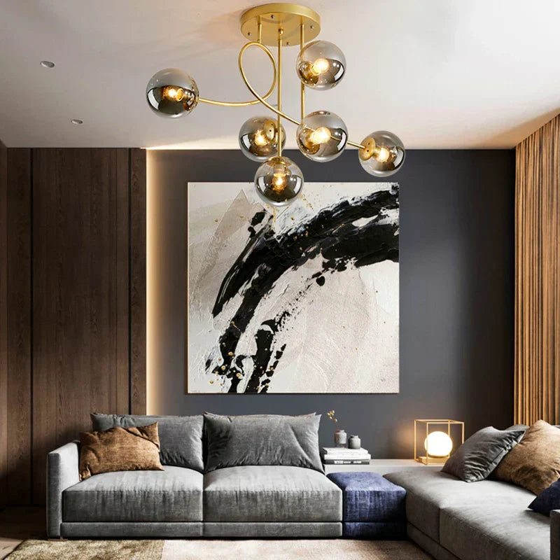 DecorBites™ Glass Ball LED Ceiling Chandelier - Modern Nordic Pendant Light for Living Room