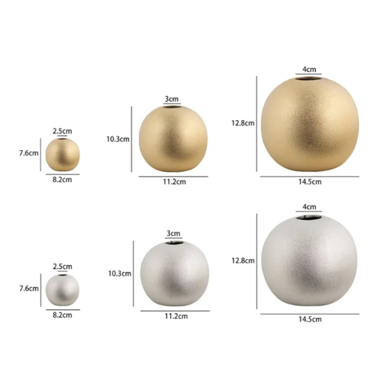 DecorBites™ Geometric Gold & Silver Vase for Chic Flower Arrangements & Home Decor