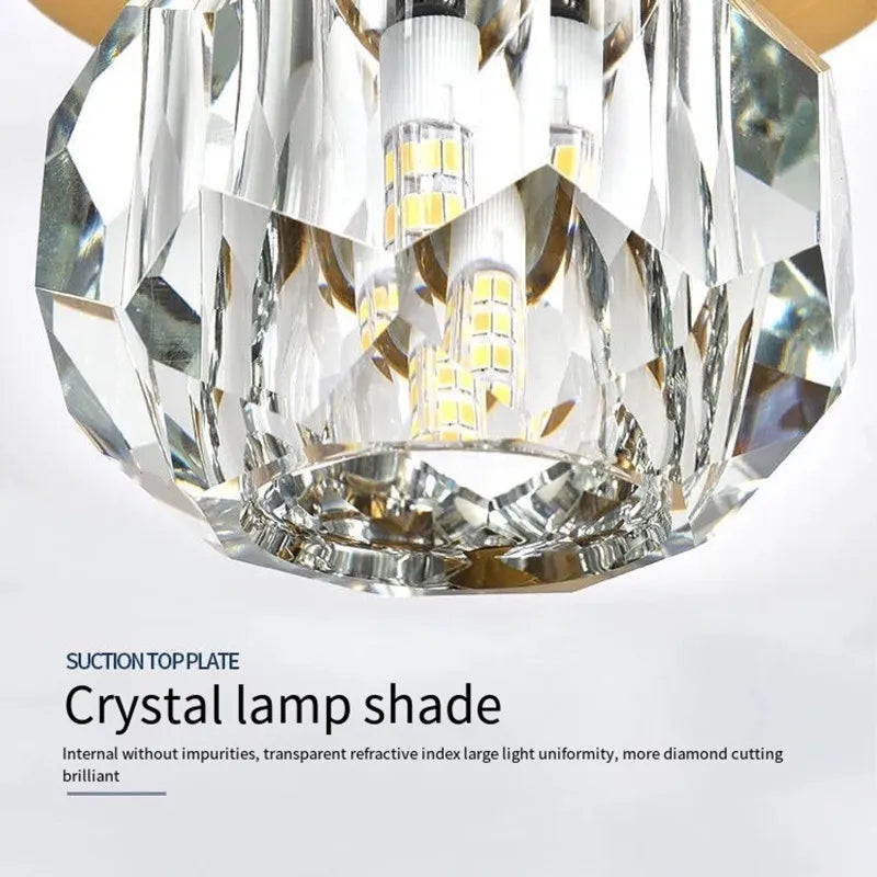 DecorBites™ Diamond Crystal Ceiling Lights: Modern LED Fixture for Bedroom, Corridor, Aisle, Entrance, Bar, Cafe