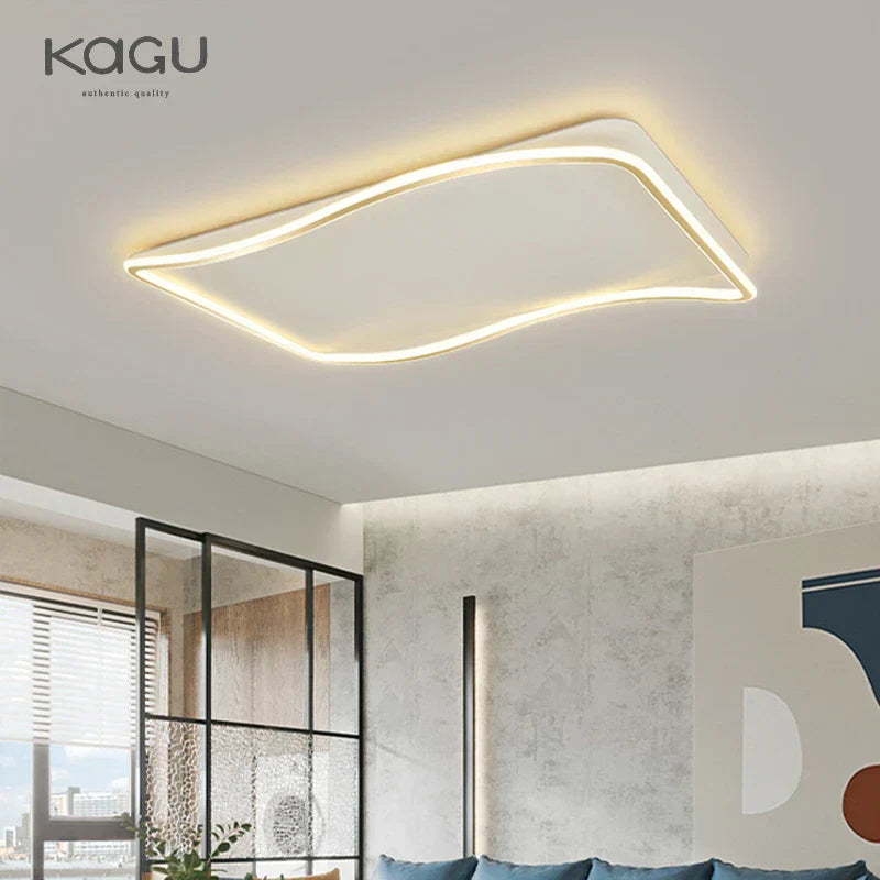 DecorBites™ Golden LED Ceiling Chandelier: Modern Simplicity for Living, Dining, and Bedrooms