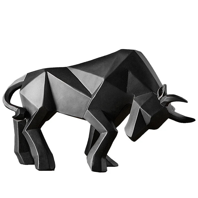 DecorBites™ Geometric Bison Sculpture Resin Home Office Modern Decor Tabletop Figurine