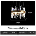 DecorBites™ K9 Crystal LED Round Chandelier for Kitchen Living Room Bedroom Decor