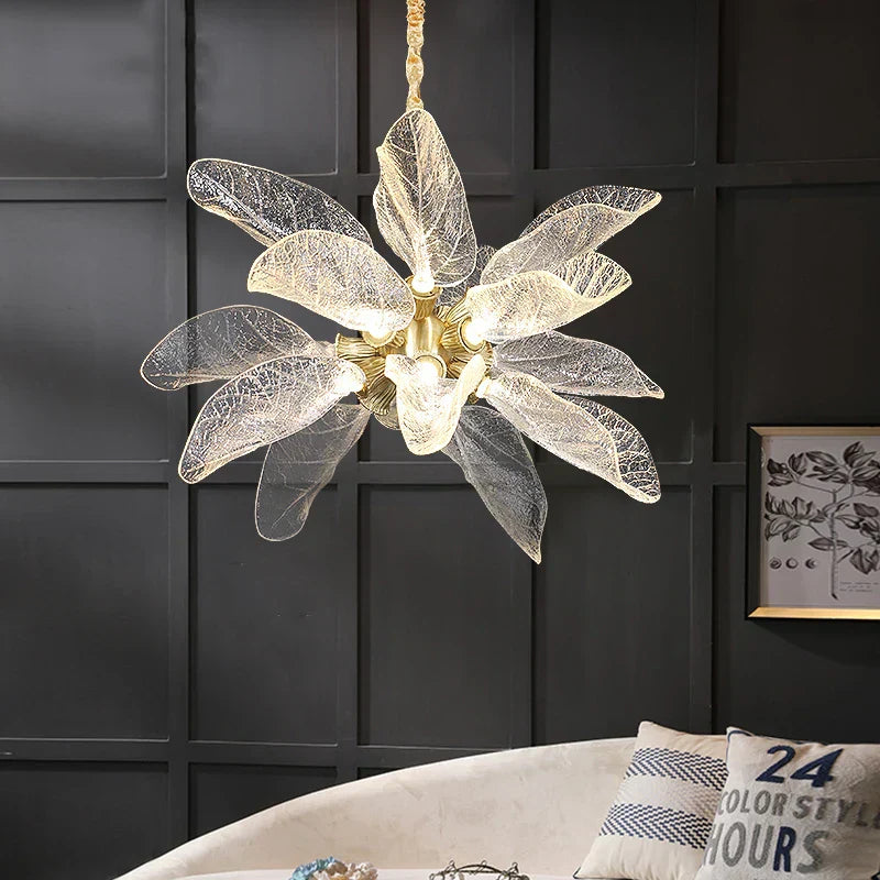 DecorBites™ Elegant Copper Chandelier Light for Kitchen Dining Living Room - Modern Luxury Crystal Lamp