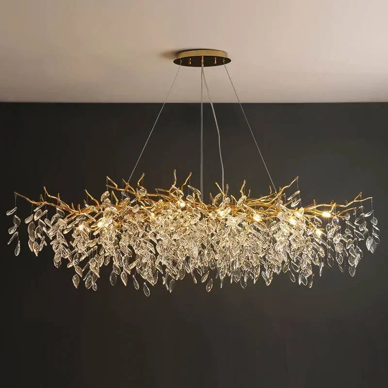 DecorBites™ Crystal Pendant Chandelier for Luxury Dining Living Room LED Lighting