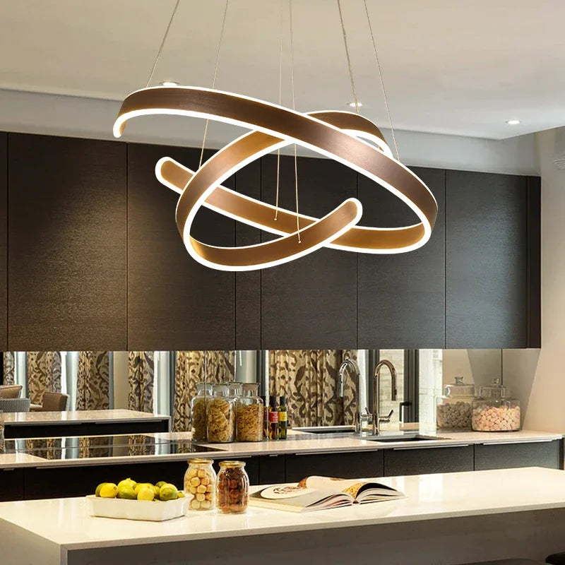 DecorBites™ Geometry Circle Rings LED Ceiling Lamp