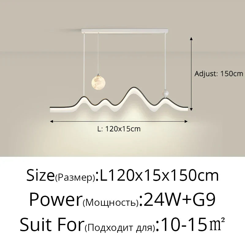 DecorBites™ LED Chandelier: Modern Minimalist Pendant Light for Dining Room, Kitchen, Home Lighting