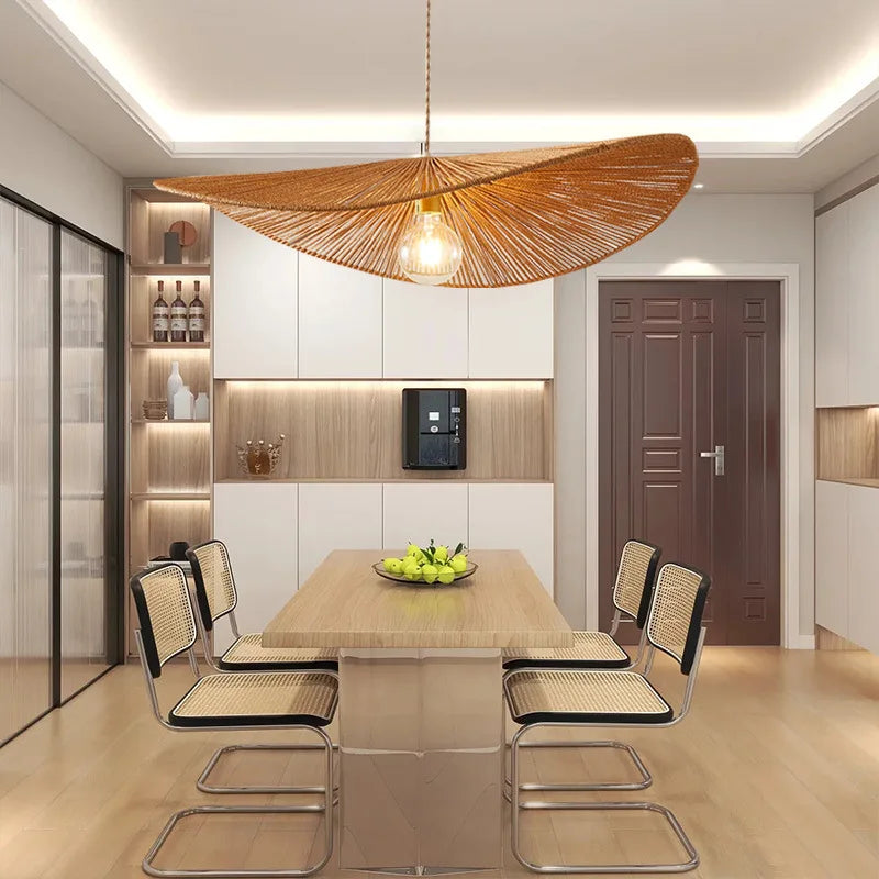 DecorBites™ Hemp Rope LED Pendant Chandeliers for Farmhouse Decor & Art Lamps
