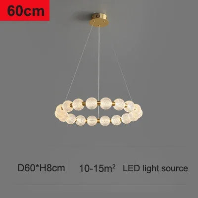 DecorBites™ Glass Ball LED Ceiling Chandelier: Modern Living Room Bedroom Pendant Light