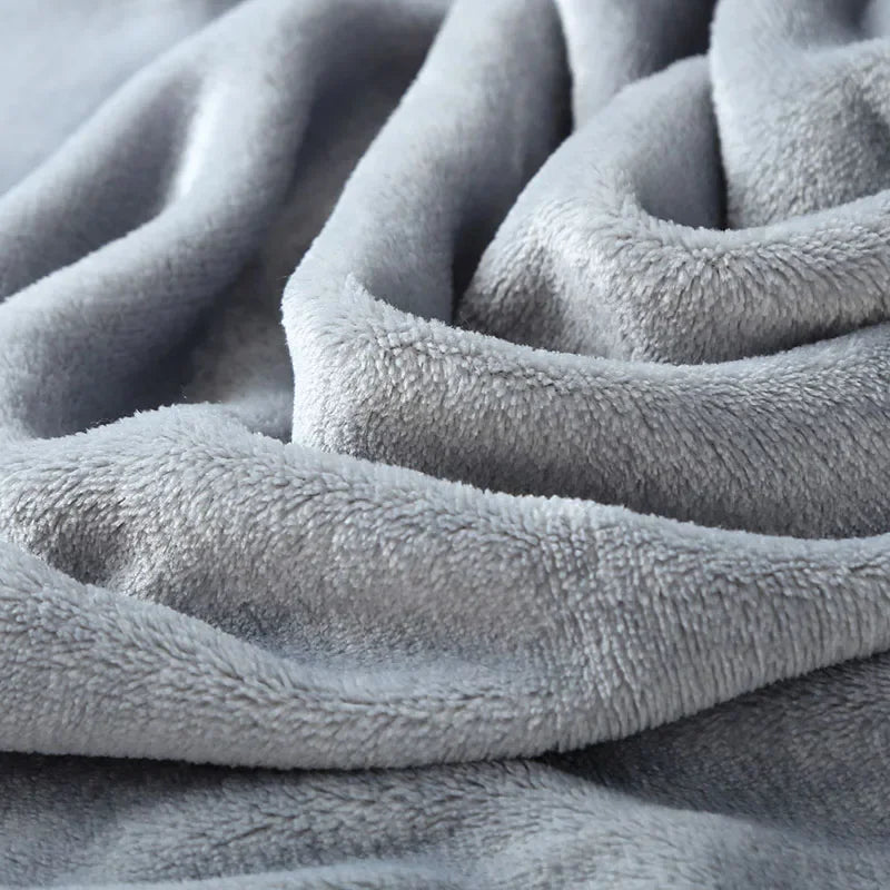 DecorBites™ Cozy Flannel Warm Blanket: Soft Plush Coral Fleece Bed Cover & Shawl