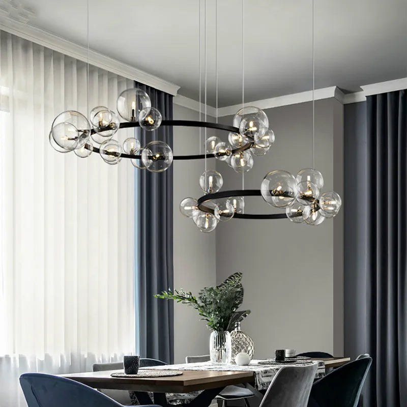 DecorBites™ Glass Ball G9 LED Chandelier: Modern Minimalist Nordic Design