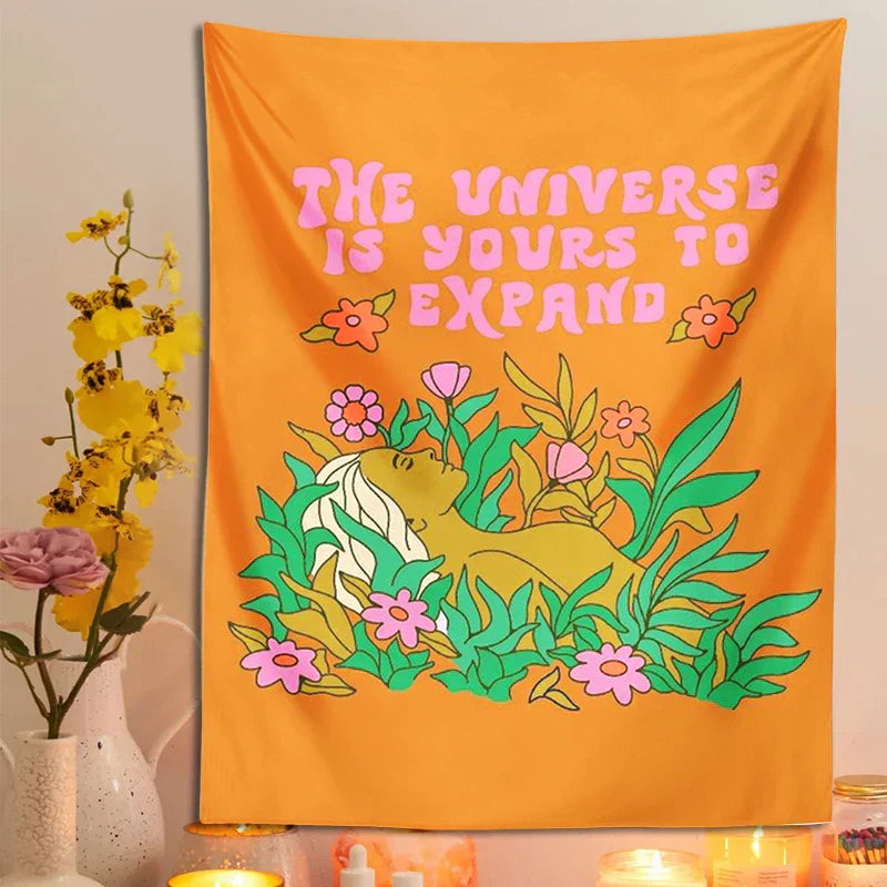 DecorBites™ Abstract Landscape Flower Tapestry Wall Hanging for Home and Dorm Room Decor