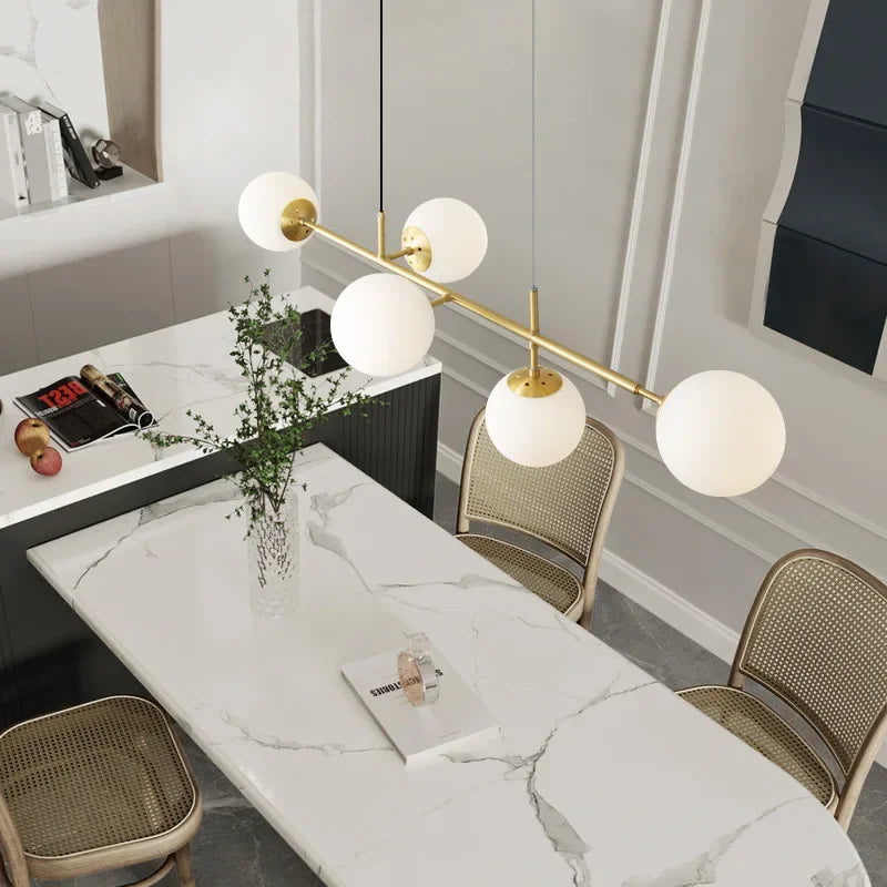 DecorBites™ Glass Ball LED Pendant Light in Golden Finish for Modern Home Decor.