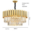 DecorBites™ Gold Crystal LED Chandelier: Modern Luxe Lighting Fixture for Home Decor