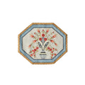 DecorBites™ Baroque Flowers Fringe Placemat Set- Luxury Cotton Linen Retro Hexagon Table Mats