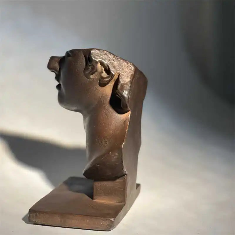 DecorBites™ Abstract Human Face Sculpture, Realistic Figure Art Statue for Home Decoration