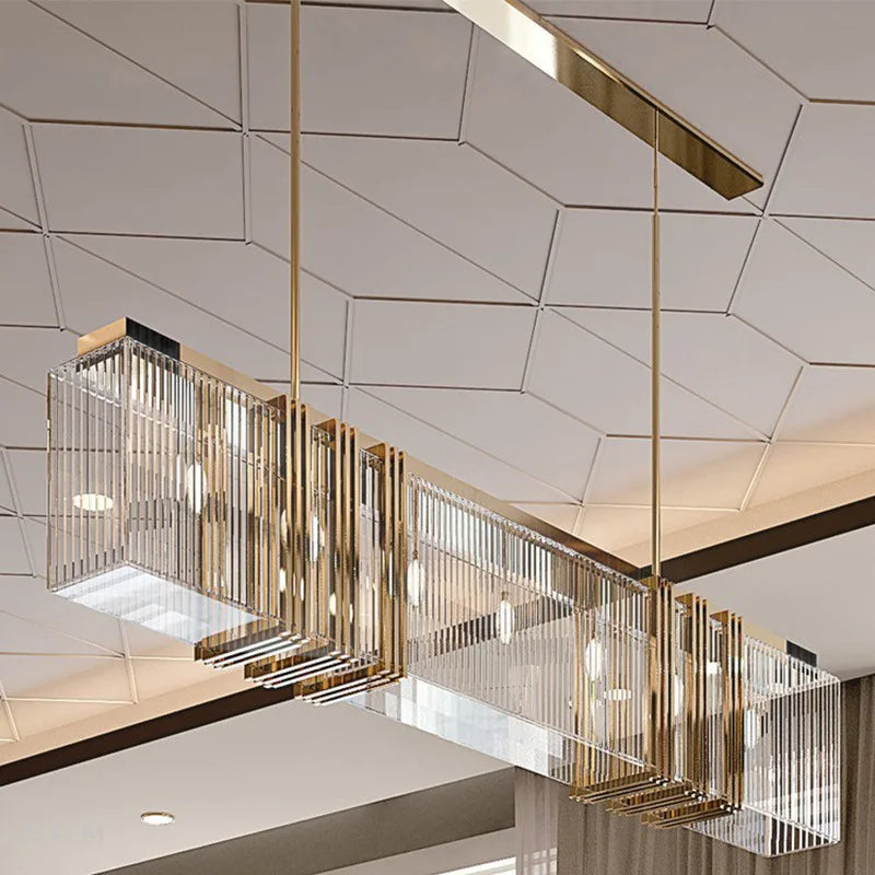 DecorBites™ Gold Lustre Steel Pendant Light Luxury Dining Room LED Fixture