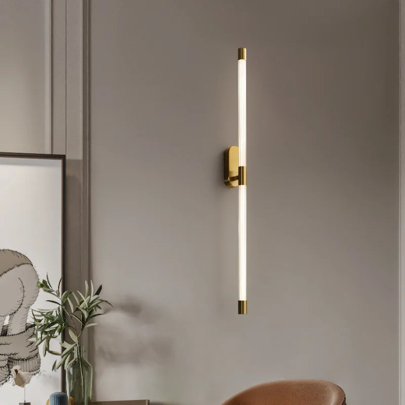 DecorBites™ Acrylic Line LED Wall Lights Dimming Gold Black Metal for Living Room Bedroom