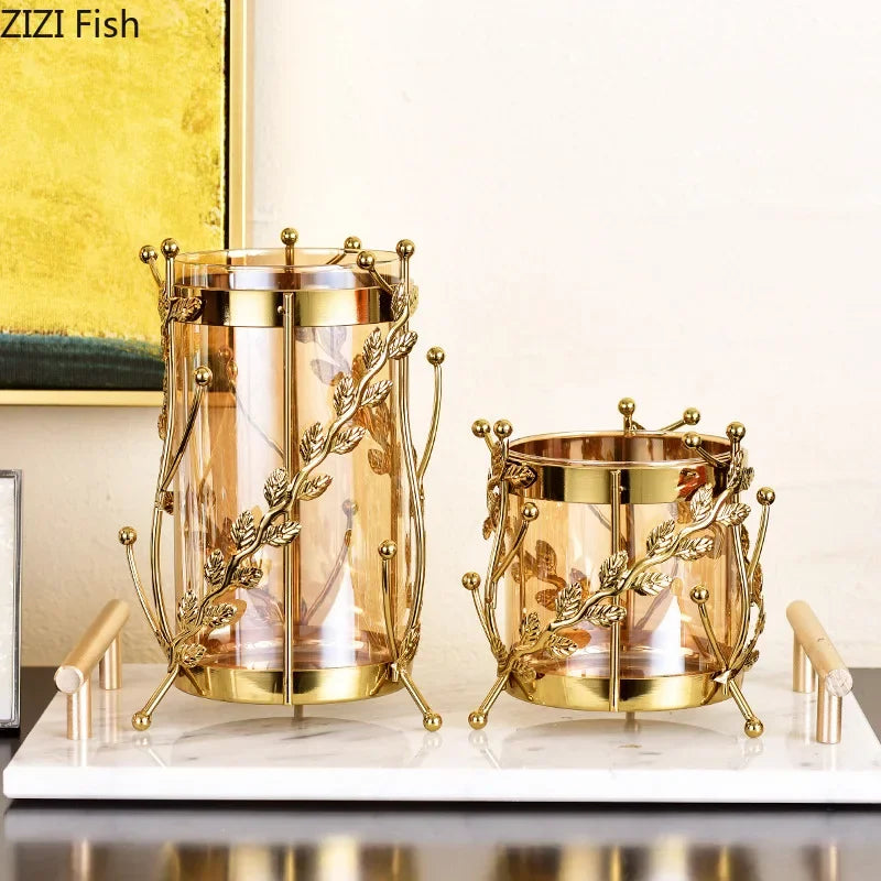 DecorBites™ Gilded Tree Branch Glass Vase for Stylish Flower Arrangement