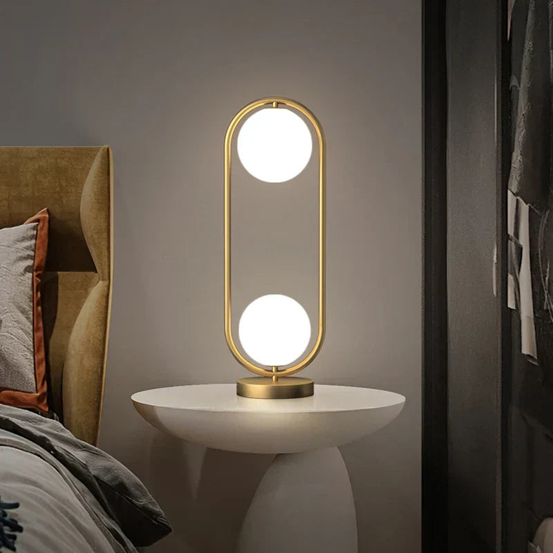 DecorBites™ Golden Body Glass LED Desk Lamp - Modern Nordic Art Deco Design