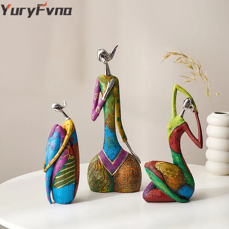 DecorBites™ Abstract Woman Sculpture Resin Crafts Nordic Home Decor Living Room Statue