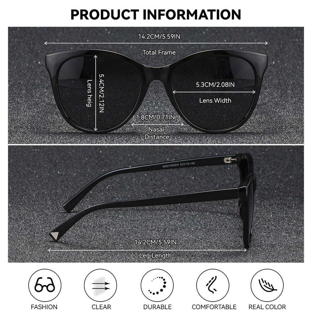 BARCUR Women’s Transparent Fashionable Cat Eye Sunglasses – Polarized UV400 Gradient Lenses for Summer Travel Party & Vacation – Comfortable Durable Best Gift Idea