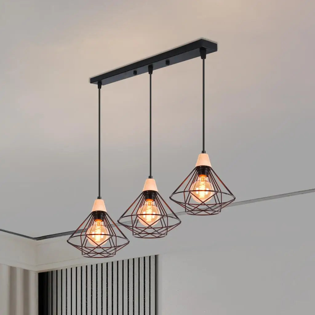 DecorBites™ Industrial Wood Ceiling Chandelier for Bedroom Cafe Bar Restaurant Decor