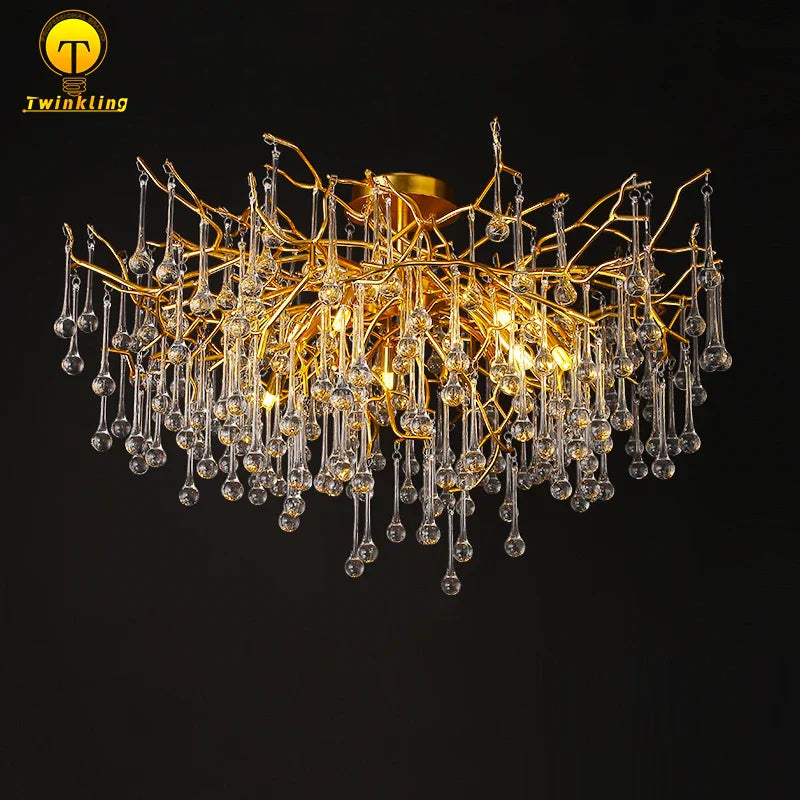 DecorBites™ Gold Tree Branch Chandelier for Dining Room