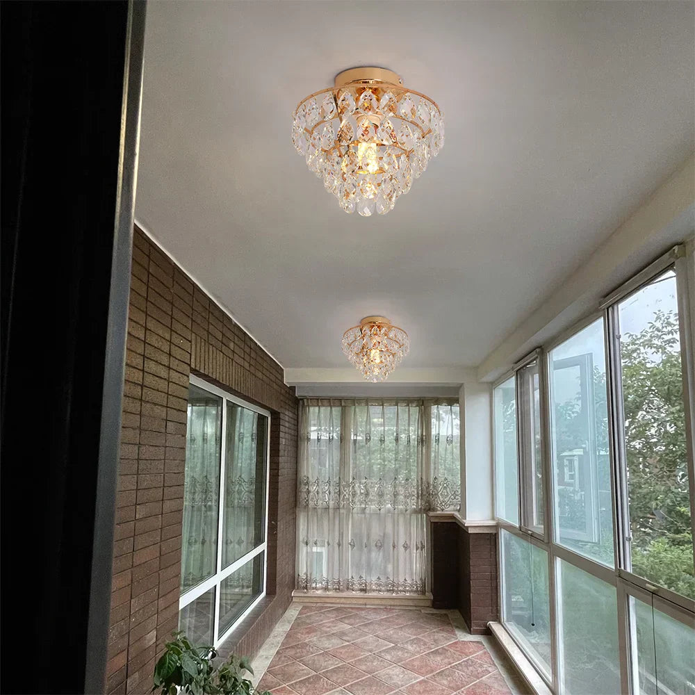 DecorBites™ Crystal LED Chandelier Ceiling Lamp for Living Dining Room Decor