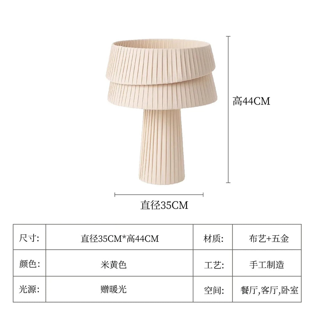 DecorBites™ Cream Wind Mushroom Table Lamp LED E27 Retro Atmosphere Decor for Bedroom, Cafe
