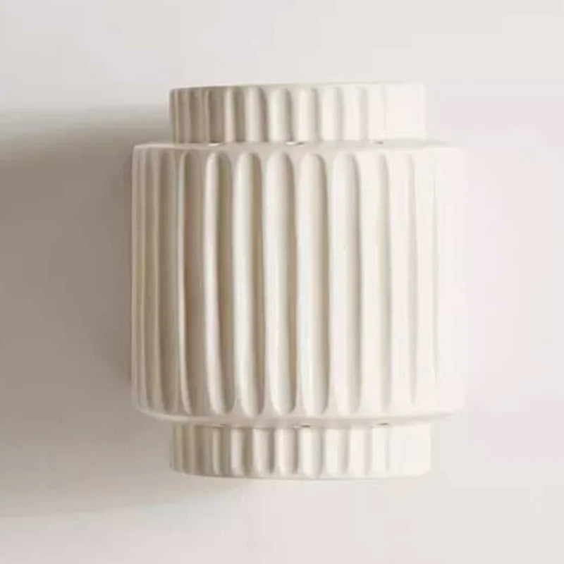 DecorBites™ Cream White Resin Wall Sconce LED Light for Bedroom, Living Room, Study