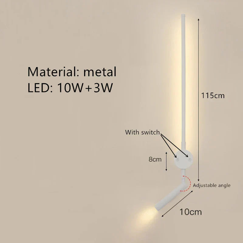 DecorBites™ Adjustable Angle LED Wall Lamp 3000K Sconces for Bedside Reading