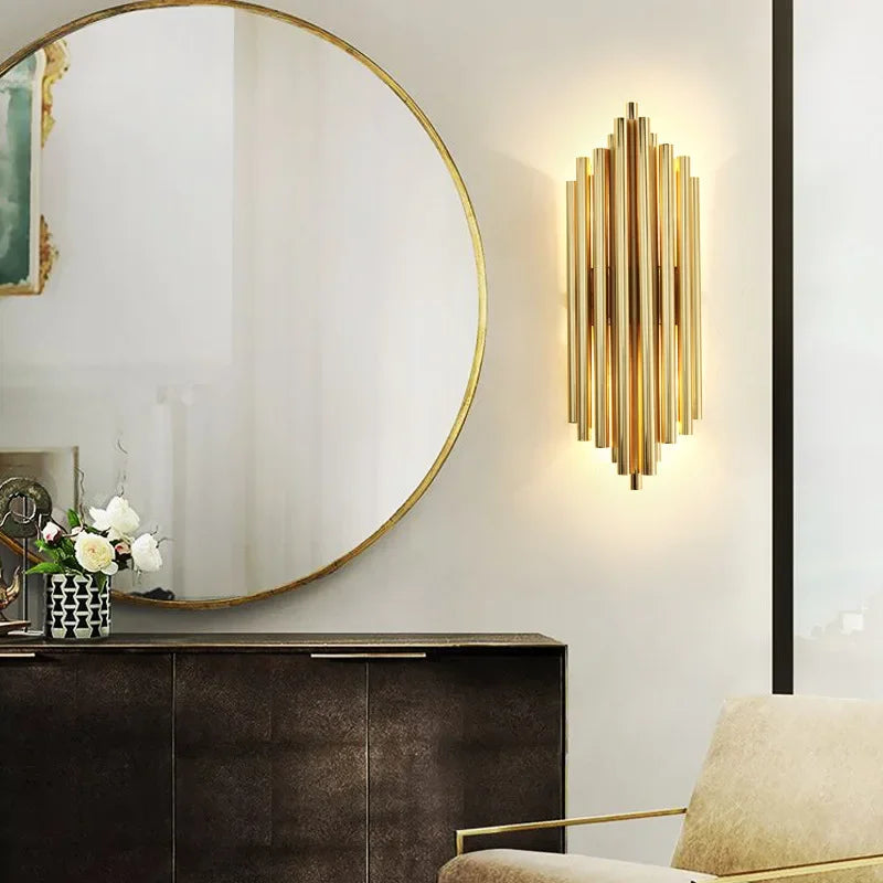 DecorBites™ Crystal Gold LED Wall Sconce Modern Light for Bedroom Living Room Home Decor