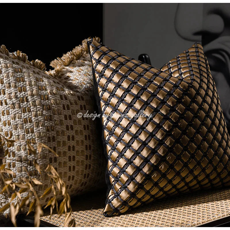 DecorBites™ Ivory Tawny Rabbit Fur Handmade Throw Pillow Covers - Modern Luxury Decor