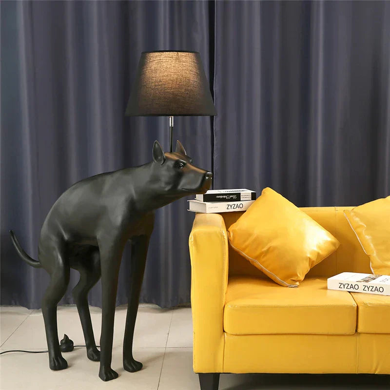 DecorBites™ Big Dog LED Floor Lamp Black Dog Table Lamp E27 for Living Room