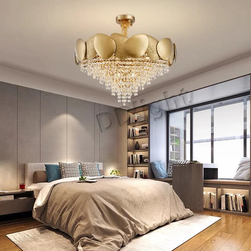 DecorBites™ Crystal Tassles Pendant Light: Modern Luxury Chandelier for Living Room