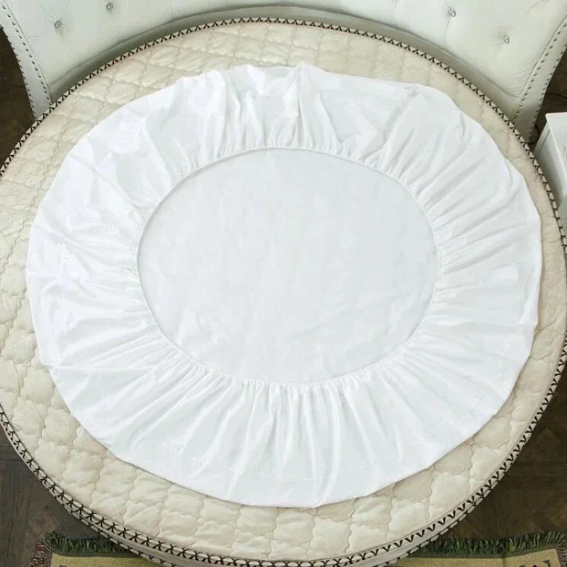 DecorBites™ Cotton Round Bed Sheet Set with Elastic Band, Soft & Skin-Friendly Fitted Sheets