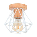 DecorBites™ Iron Wood E27 Ceiling Light: Modern Nordic Mini Lamp for Living Room and Bedroom