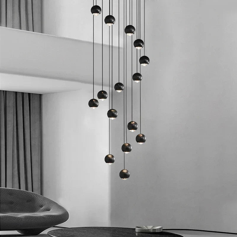 DecorBites™ Globe Lens Metal Chandelier for Living Room Kitchen Bedroom Cafe Staircase Villa