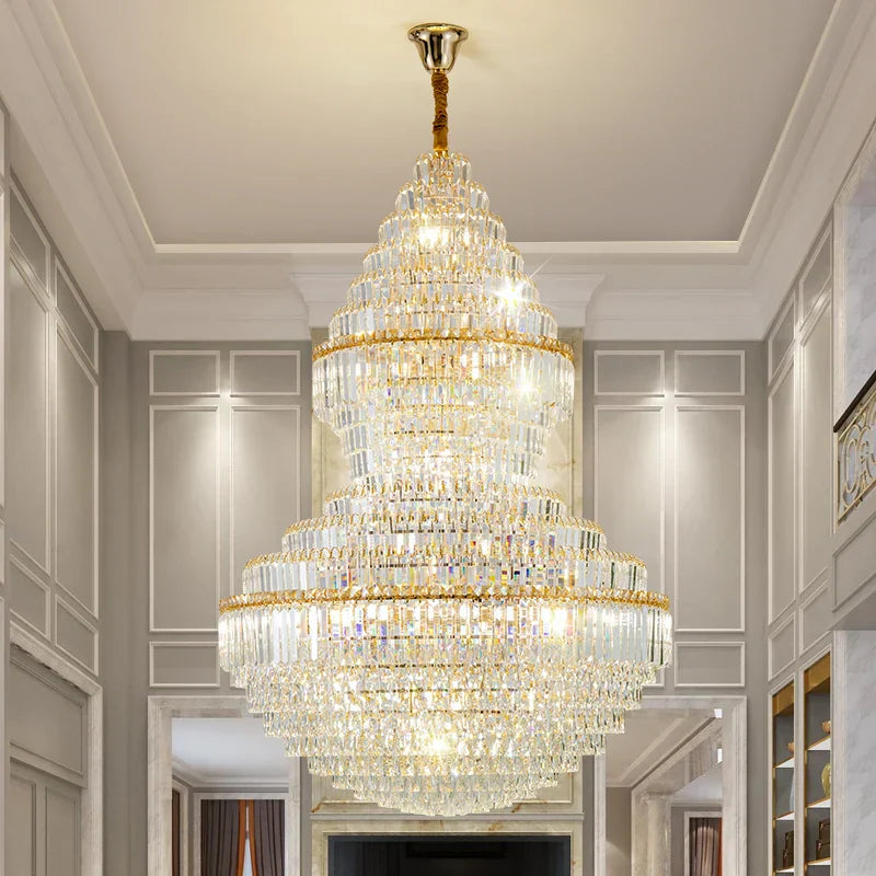 DecorBites™ Crystal Hollow Chandelier for Luxury Living Room and Stair Lamps