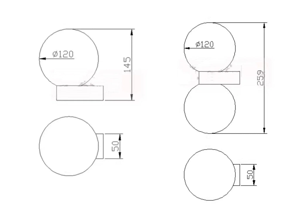 DecorBites™ Glass Ball LED Wall Lamp for Bedroom and Living Room Decor