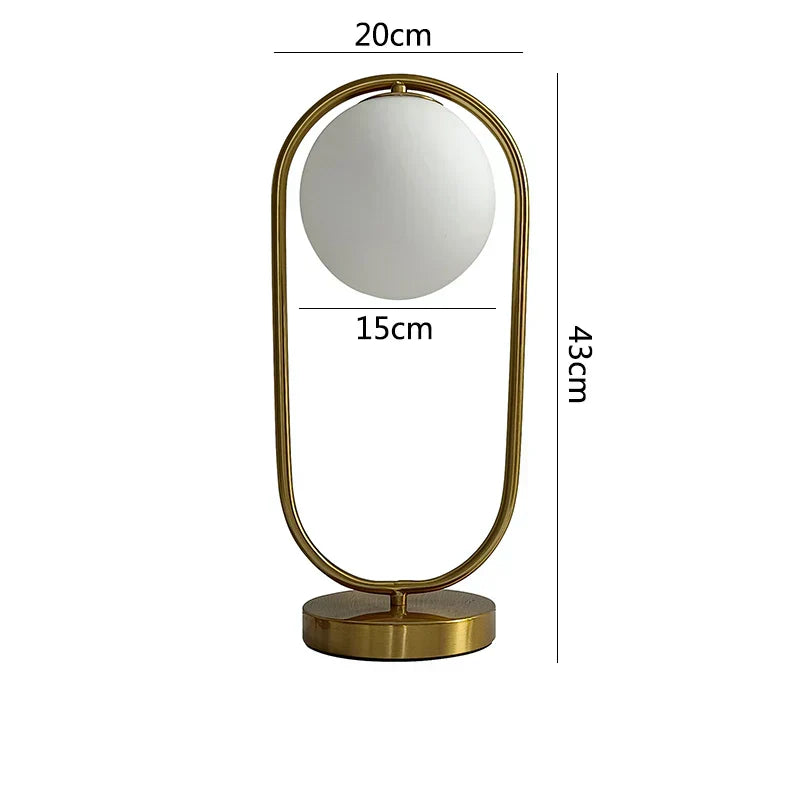 DecorBites™ Glass Ball LED Desk Lamp Nordic Design for Bedroom Living Room Reading