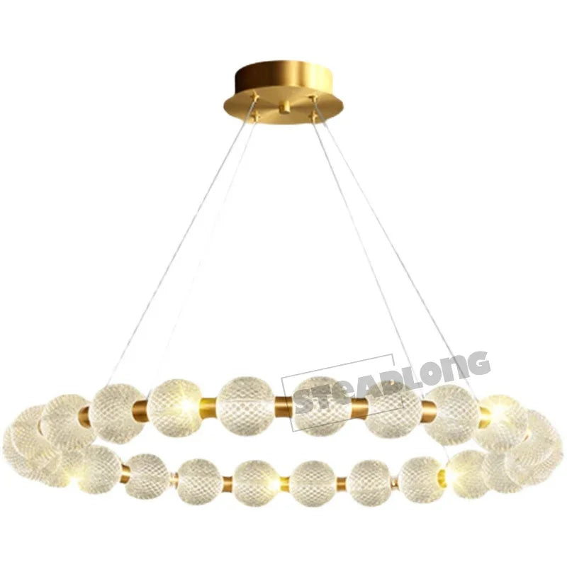 DecorBites™ Glass Ball LED Ceiling Chandelier: Modern Living Room Bedroom Pendant Light